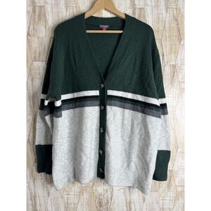 Vince Camuto Cardigan Sweater Womens Size L Varsity Preppy Cheerleading